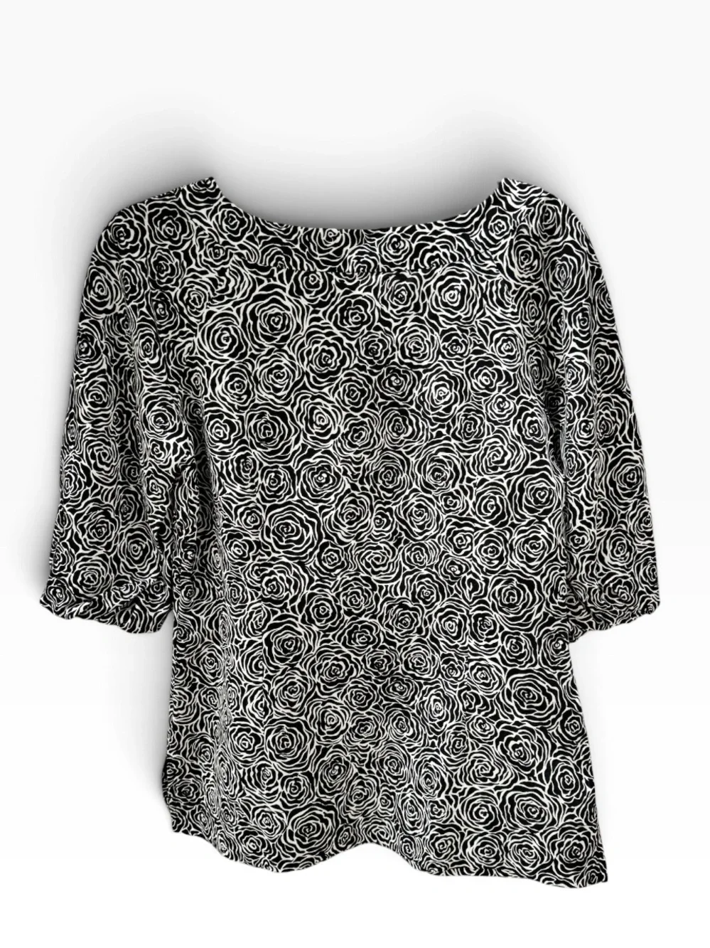 Lilly Pulitzer Puff-sleeve Blouse Black & White Floral Small